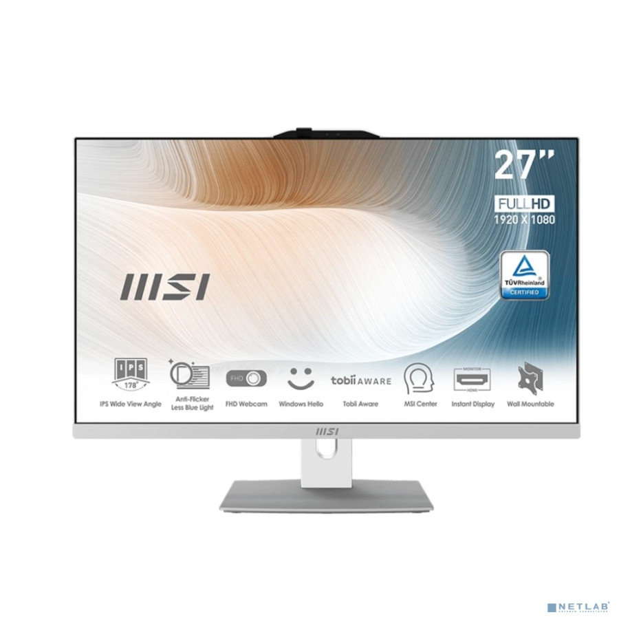 MSI Modern AM272P 12M-1041XRU [9S6-AF8212-1041] White 23.8" {FHD i5-1235U/16Gb/SSD1Tb/KB/M/NoOS}