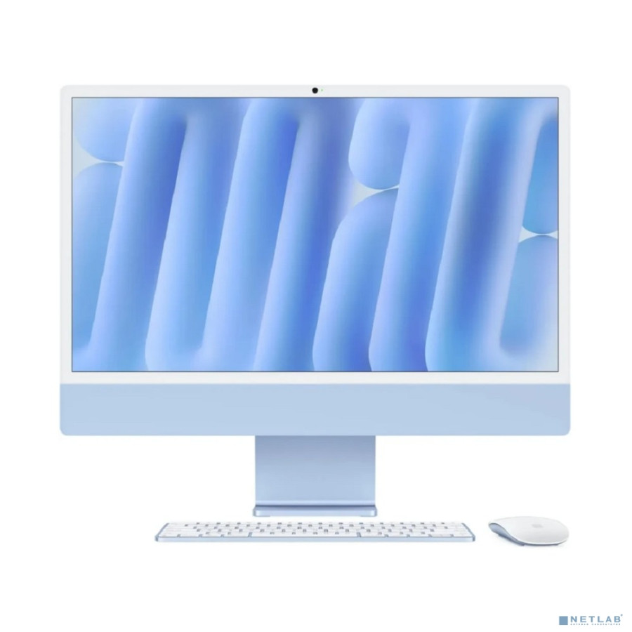 Apple iMac 24-inch 2024 [MWUF3X/A] (КЛАВ.РУС.ГРАВ.) Blue 24" Retina 4.5K {(4880x2520) M4 8C CPU 8C GPU/16GB/256GB SSD/рекоменд.переход.1979059/1991284