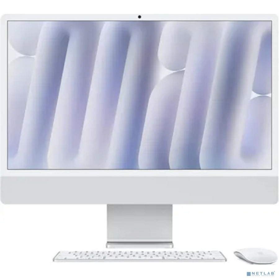 Apple iMac 24-inch 2024 [MWUU3X/A] (КЛАВ.РУС.ГРАВ.) Silver 24" Retina 4.5K {(4880x2520) M4 10C CPU 10C GPU/16GB/256GB SSD/рекоменд.переход.1979059/199