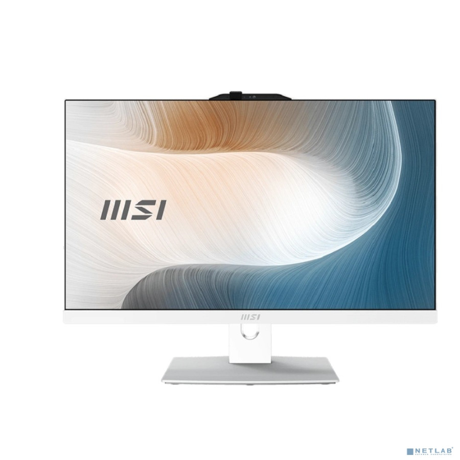 Моноблок MSI Modern AM242P 12M-1878XRU 23.8" Full HD i5 1235U (1.3) 16Gb SSD500Gb Iris Xe без ОС GbitEth WiFi BT 120W клавиатура мышь Cam белый 1920x1